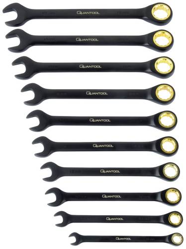 Brüder Mannesmann Q25210 Quantool Rollgabelschlüssel-Satz 10teilig Schlüsselweite (Metrisch) 8 - 19mm