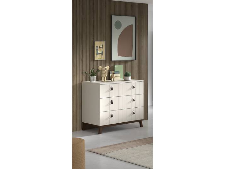 Commode Sezane 99 x 89 x 57cm Blanc/Beige
