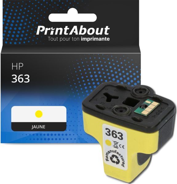 PrintAbout Cartouche compatible HP 363 (C8773EE) - Jaune Jaune