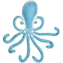 Relaxdays Wandhaken Oktopus Weiß,Hellblau