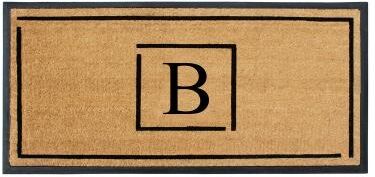 A1 Home Collections Designer Hand-Crafted Rubber Coir Double/Single Door Mat Monogrammed, Perfect Functional Size 24x48 Inch