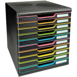 Exacompta 302914D 1x MODULO A4 - 10 Laden Black Office - Regenbogen