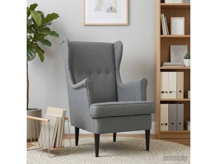 IBUQDDV Sessel Dunkelgrau Stoff mit Metall- und Holzrahmen für Wohnzimmer Schaumstoffpolsterung, Gummibaumbeine, ergonomisches Design, pflegeleicht, modernes Mid-Century-Design