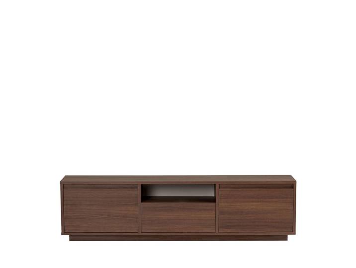Meuble tv 3 portes en bois l160cm - bois foncé