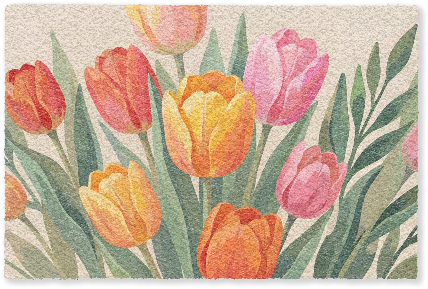 MuchoWow Deurmat Tulpen Abstract Kleurrijk B/D: 60 x 40 cm