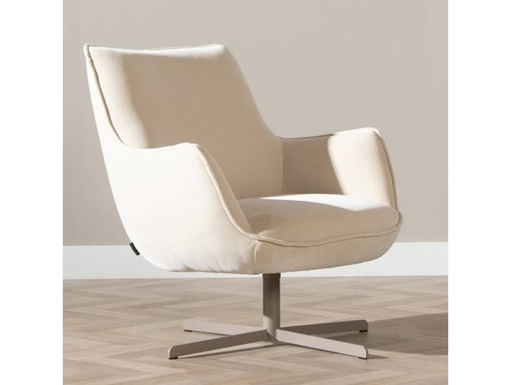Bronx71 Sessel Stella Samt drehbar beige
