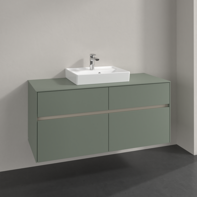 Villeroy und Boch Collaro Waschtischunterschrank C07000AF 120x54,8x50cm, Waschtisch mittig, soft green