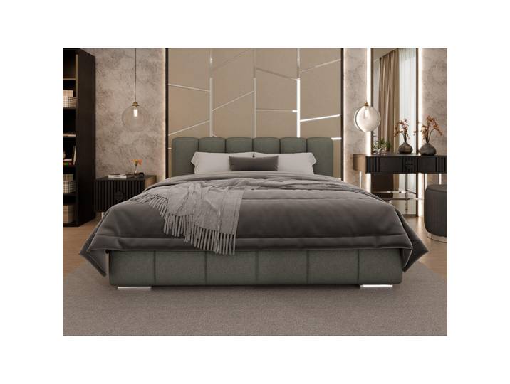 Homesy Polsterbett Zaira 180x200cm – Elegantes Polsterbett für modernen Wohnstil, Zonierte Multi-Taschen-Federkern (24cm), grau, Grau, Holz, Mode, 180x200 cm, Schlafzimmer, Betten, Polsterbetten