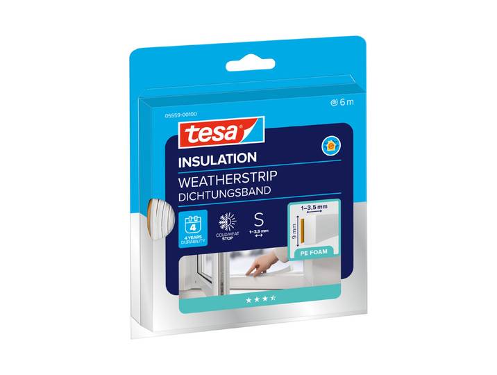 Tesa Tesamoll Schaumstoffdichtung I-Profil Weiss 6 m