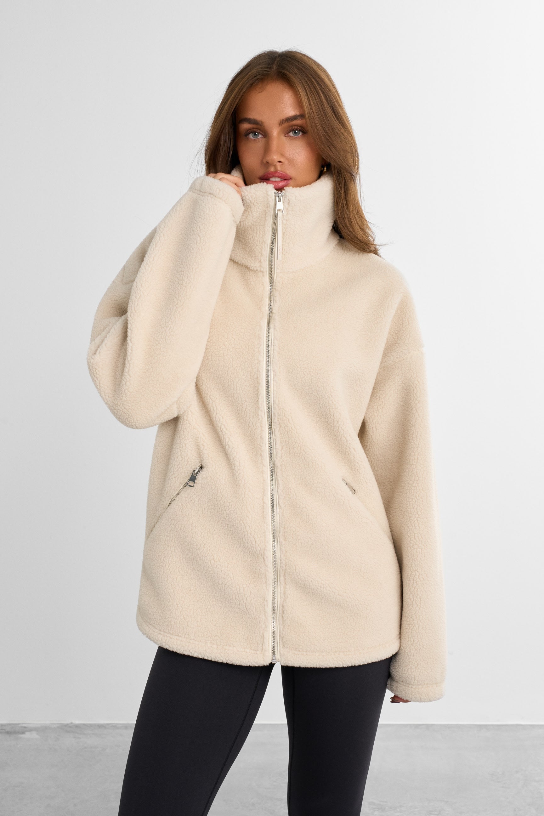FAMME - Fleece Jacket - Off White / XXL