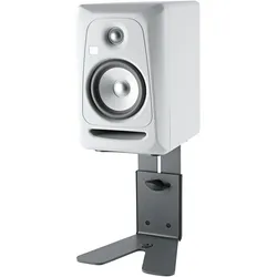 K&M 26772 Monitor-Tischstativ 'S' - basaltgrau (1 Stk., Ständer, Höhenverstellbar), Lautsprecher Ständer + Wandmontage, Grau, Schwarz