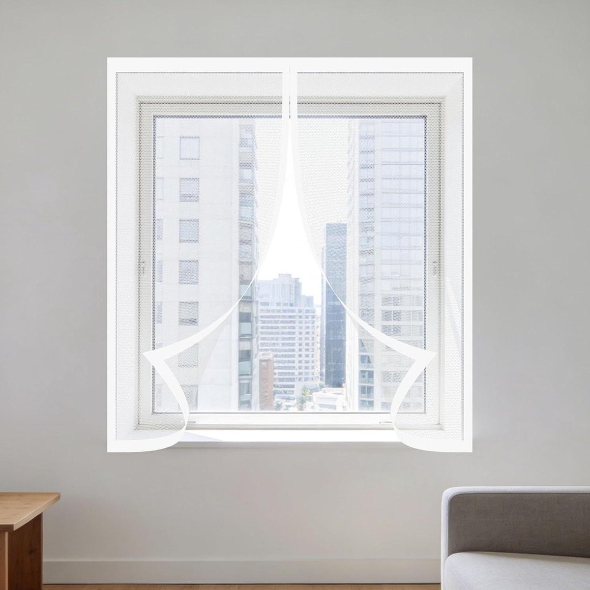 Magnetisch insectengaas voor ramen - Wit - 160 x 105 cm