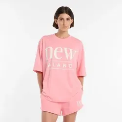 NEW BALANCE Damen Shirt Reimagined Oversized T-Shirt, Größe M in Pink 61566