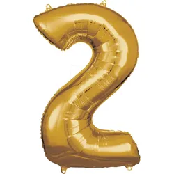 AMSC BALLON 2 GO - AMSCAN Folienballon Zahl 2 gold