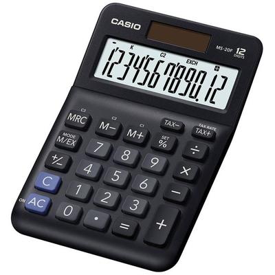 Casio MS-20F Tischrechner Schwarz Display (Stellen): 12 batteriebetrieben, solarbetrieben (B x H x T) 101 x 148.5 x 27.6 mm