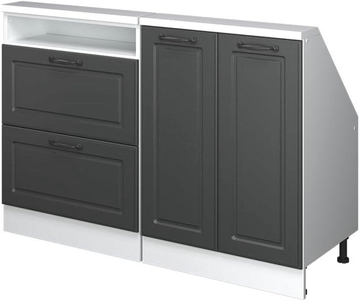 Antraciet Landhuis Keukenkast voor Schuine Wanden - Breedte: 120 cm