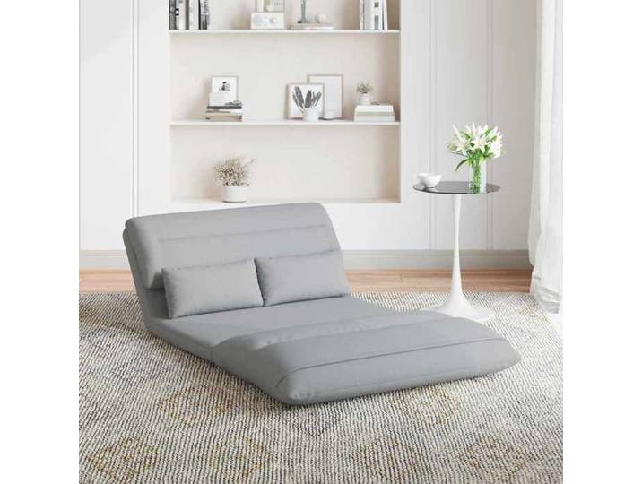 Fauteuil de sol ajustable - - gris clair - tissu - 110x82x55 cm - Dossier réglable - Pliable - Chaise de sol 57667