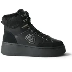 Blauer für Damen. F6MARIBEL02 Maribel Stiefeletten schwarz (40), Leder, Wohnung, Schnürsenkel, Lässig