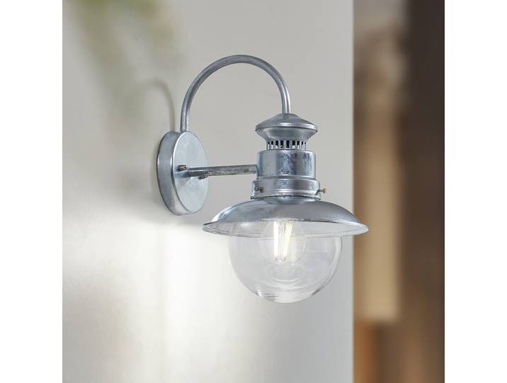 Applique d'extérieur Celinor, argent, acier, E27 - Lindby - Terrasse - Industriel - Métal - À ampoule unique