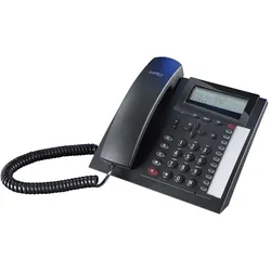 Agfeo T 18 schwarz analoges Telefon 3-zeiliges Display 3-stufiger Geräte- Neigungswinkel Headsetanschl...., Telefon, Schwarz