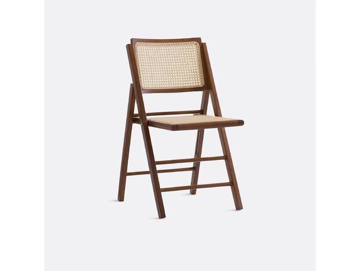 LA REDOUTE Chaise pliante hêtre et cannage de rotin, RIVIA Marron Noyer