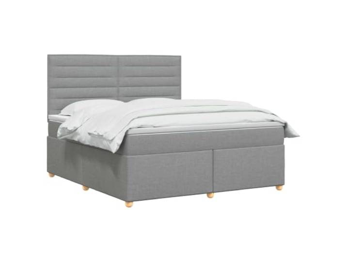 vidaXL Boxspringbett mit Matratze Hellgrau 180 x 200 cm Stoff Individuelle Höhe für maßgeschneiderten Komfort. Fix und langlebig für eine lange Nutzung