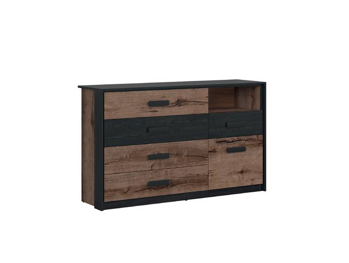 Commode 5 tiroirs 1 porte Romane Bois