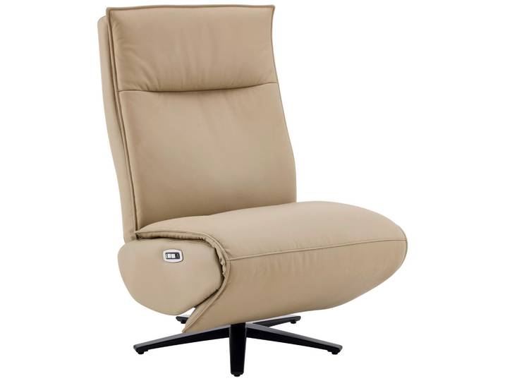 Stylife Relaxsessel, Schwarz, Taupe, Metall, Echtleder, Rindleder, 70x110x82 cm, Relaxfunktion, Liegefunktion, Netzbetrieb, Massagefunktion, USB-Anschluss, USB-C-Anschluss, Wohnzimmer, Sessel, Relaxsessel