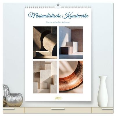 Minimalistische Kunstwerke (hochwertiger Premium Wandkalender 2026 DIN A2 hoch), Kunstdruck in Hochglanz
