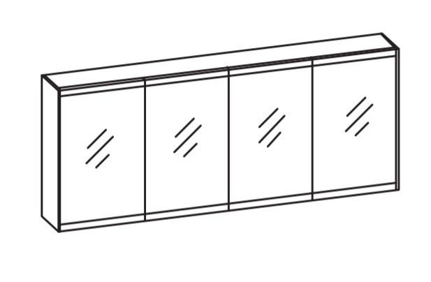 Artiqua LED-Spiegelschrank, Anthrazit Glanz, 072-SDT-1-17-51 072-SDT-1-17-51
