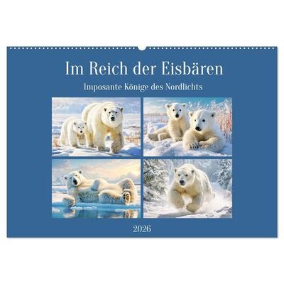 Im Reich der Eisbären. Imposante Könige des Nordlichts (Wandkalender 2026 DIN A2 quer), CALVENDO Monatskalender