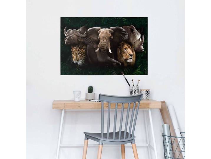 Poster The Big Five Papier Braun 61 x 92 x 0cm