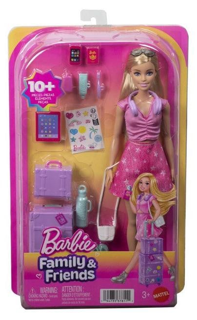 Mattel Barbie Malibu Avonturen Poppenhuis Reisset met Stapelbare Koffers en Accessoires