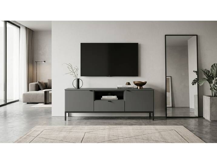 TV Möbel MDF Lackiert Maus­grau