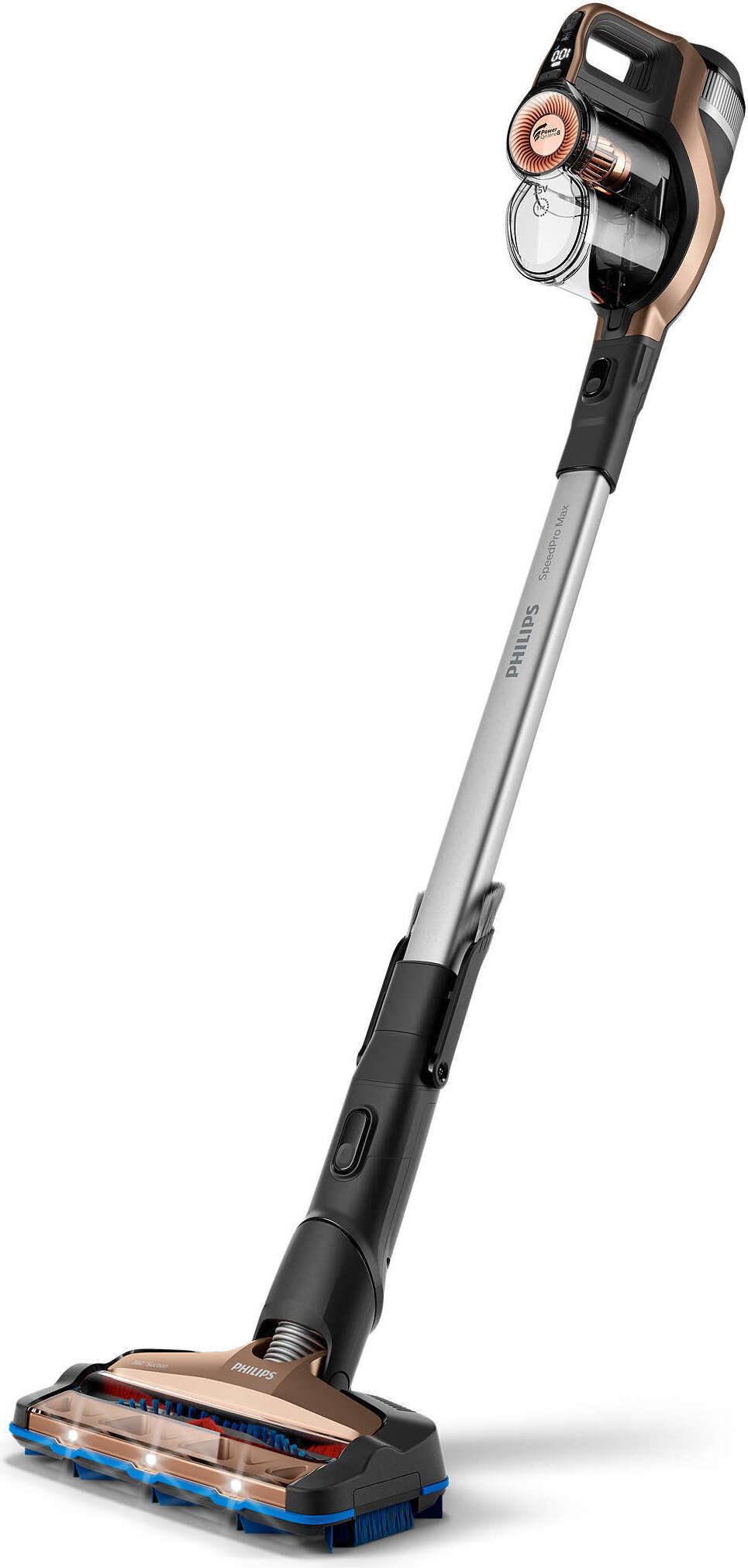 Philips SpeedPro Max 2-in-1 kabelloser Akku Staubsauger, 360°-Saugdüse, 25.2 V, 65 min, Gold (FC6826/01)