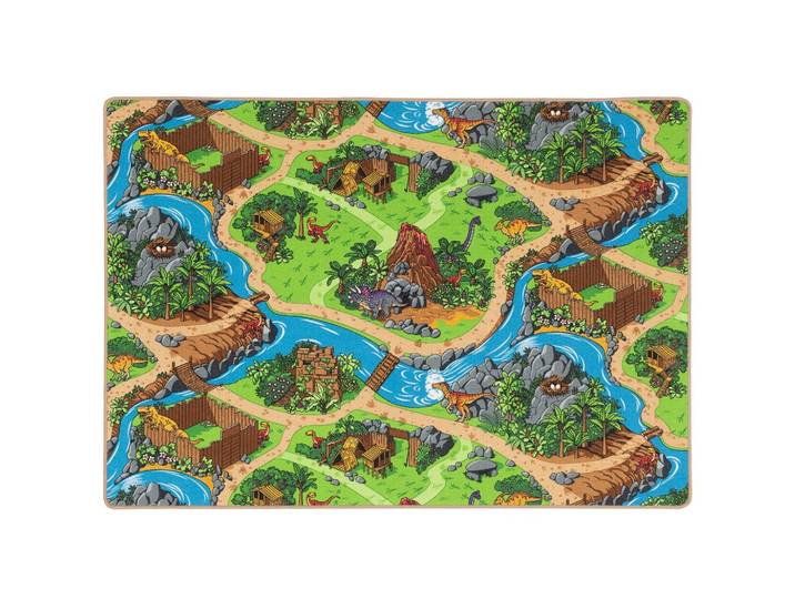 KINDER SPIEL STRASSEN TEPPICH DINO WELT