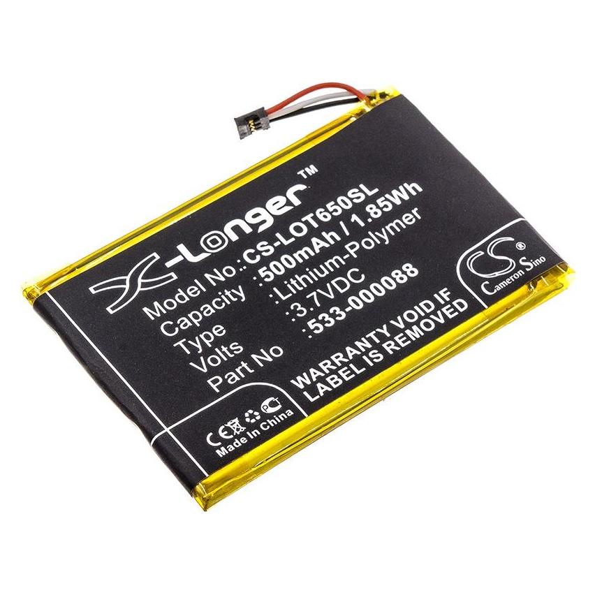 Remote control battery 1506 et. al for Logitech, 3.7V, 500mAh (1 Stk., Gerätespezifisch, 500 mAh) (CS-LOT650SL)
