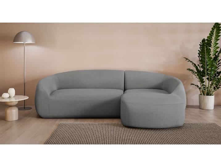 Ecksofa YANI, L-Form, Designersofa, organische Form, Masse B/T/H: 255/170/81 cm , grau (dunkelgrau), B:255cm H:81cm T:170cm, 100% Polyester, LEGER HOME BY LENA GERCKE, Sofas, Ecksofa, L-Form, Designersofa, organische Form, Masse B/T/H: 255/170/81 cm