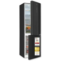 Exquisit Kühl-Gefrierkombination KGC5350-105-NF-040C inoxlook-az | 347 l Nutzinhalt | No Frost | Energieklasse C | Digitalanzeige | Schnellgefrieren