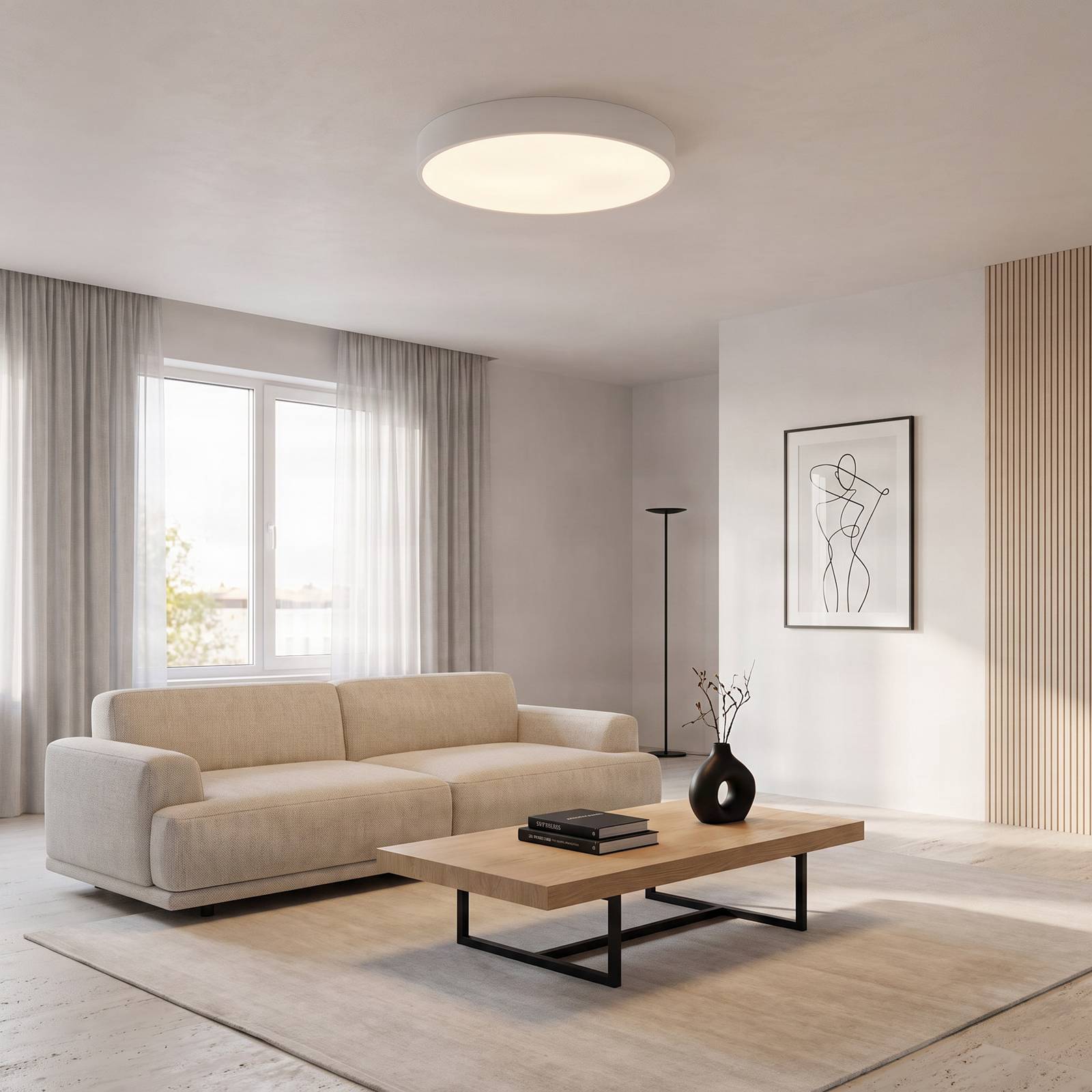 Ceiling Light Cleo TEMAR LIGHTING, dimmable, White / opal, Living / Dining Room, Modern, Ceiling Light