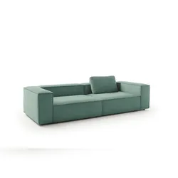 KAWOLA Sofa CARMO 3-Sitzer Feincord grün