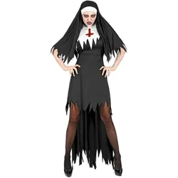 Widmann Zombie Nonne Kleid mit Rock, Haube (S)