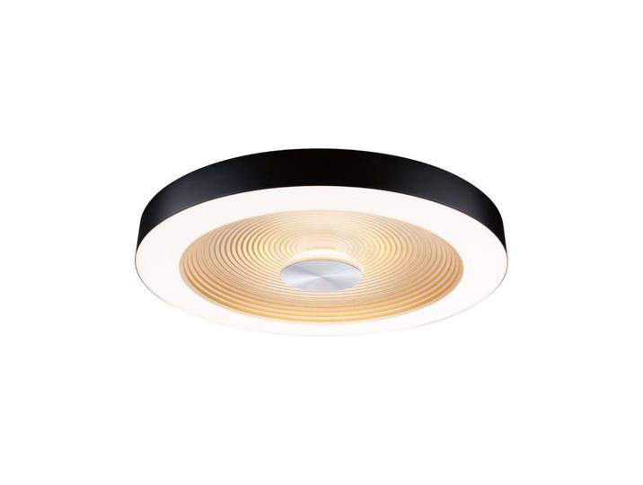 Plafonnier LED Volea, Ø40 cm, IP44, noir/or - Paulmann - Salle de bains - Plastique