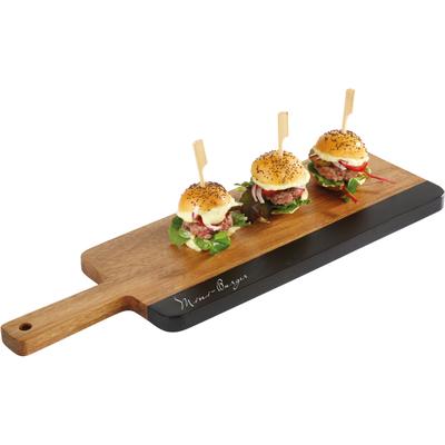 Servierbrett APS, braun (schwarz, braun), B:15cm H:1,5cm L:48,5cm, Massivholz, Schneidebretter