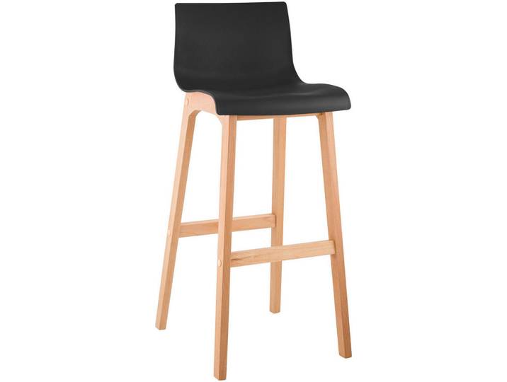 CLP Barhocker Holz Schwarz, 41x102x46 cm, Esszimmer, Barmöbel, Barhocker