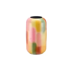 Vase   , gelb , Eisen , Maße (cm): H: 26  Ø: 15