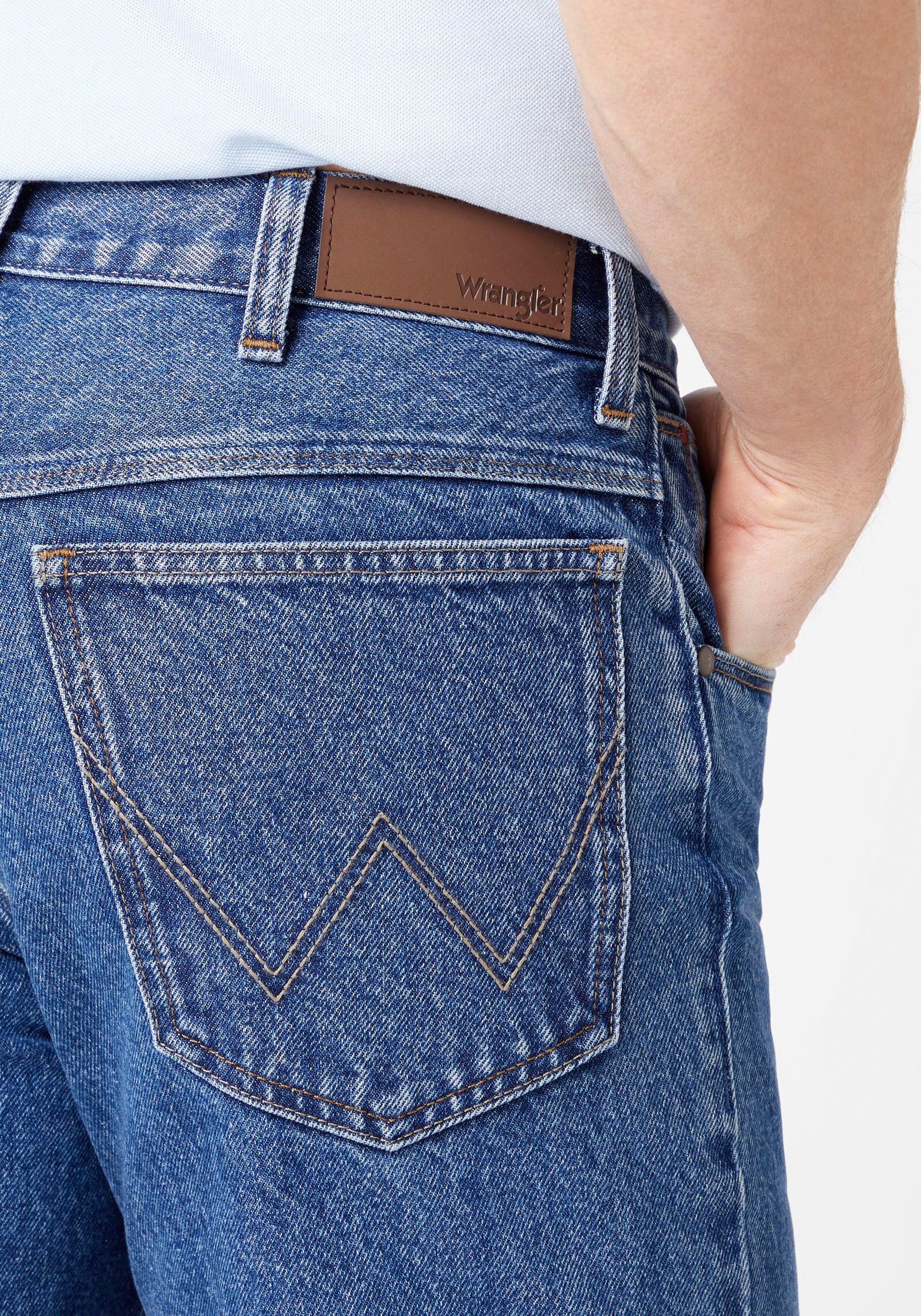 Straight-Jeans WRANGLER "Red Kabel", Herren, Gr. 33, Länge 30, grau (stone, wash), Denim/Jeans, Obermaterial: 100% Baumwolle, normal lang, Jeans Straight-Jeans stone, wash 33, Länge 30