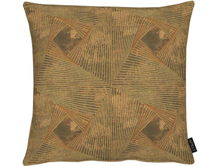 Dekokissen APELT 1307 Gr. 1, gelb (curry, gemustert), B:46cm L:46cm, Polyester, Dekokissen_Sitzkissen_Kissenhüllen, Dekokissen, Kissenhülle ohne Füllung, 1 Stück