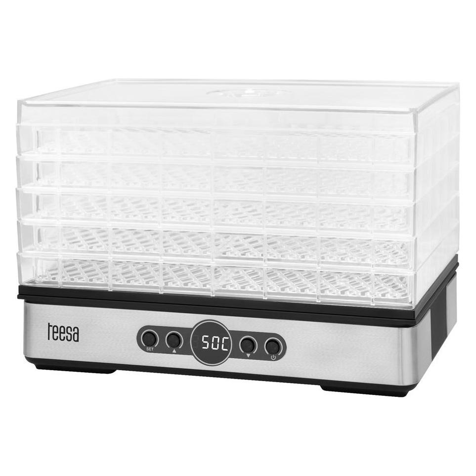 Teesa Dörrautomat für Pilze Gemüse Früchte 400W mit Display 5 Einsätzen Umluft (TSA3032)