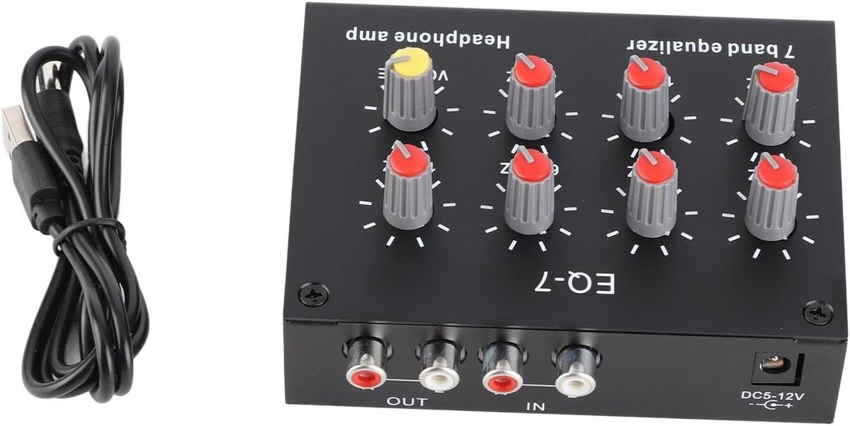 7-Band Geluids Equalizer met 12dB Hoog Bass Aanpassing voor Dual Channel Audio Optimalisatie